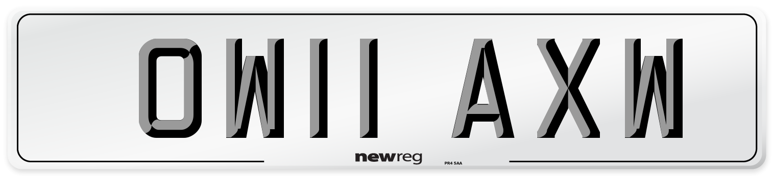 OW11 AXW Number Plate from New Reg